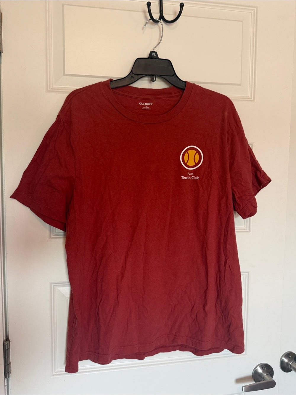 Old Navy Men's Deep Red Ace Tennis Club Short-Sleeve Tee